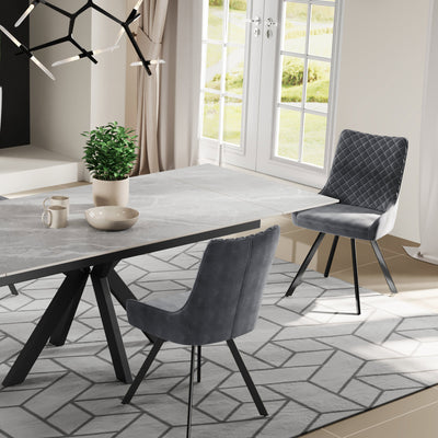 Sharynn Velvet Quilted Dining Chair