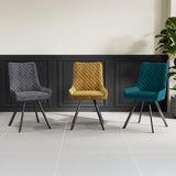 Sharynn Velvet Dining Chair Light Grey from Roseland Furniture