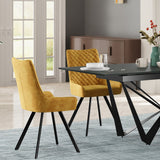 Sharynn Velvet Dining Chair Mustard from Roseland Furniture