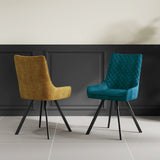 Sharynn Velvet Dining Chair Mustard from Roseland Furniture