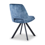 Malvern Velvet Swivel Dining Chair Blue from Roseland Furniture