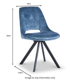 Malvern Velvet Swivel Dining Chair Blue from Roseland Furniture