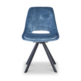 Malvern Velvet Swivel Dining Chair Blue from Roseland Furniture