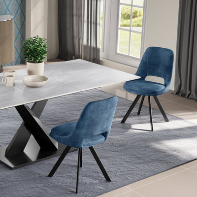 Malvern Velvet Swivel Dining Chair