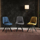 Malvern Velvet Swivel Dining Chair Blue from Roseland Furniture