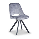 Malvern Velvet Swivel Dining Chair Grey from Roseland Furniture