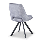 Malvern Velvet Swivel Dining Chair Grey from Roseland Furniture