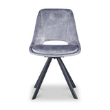 Malvern Velvet Swivel Dining Chair Grey from Roseland Furniture