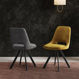 Malvern Velvet Swivel Dining Chair Grey from Roseland Furniture