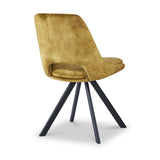Malvern Velvet Swivel Dining Chair Mustard from Roseland Furniture