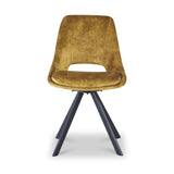 Malvern Velvet Swivel Dining Chair Mustard from Roseland Furniture