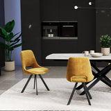 Malvern Velvet Swivel Dining Chair Mustard from Roseland Furniture