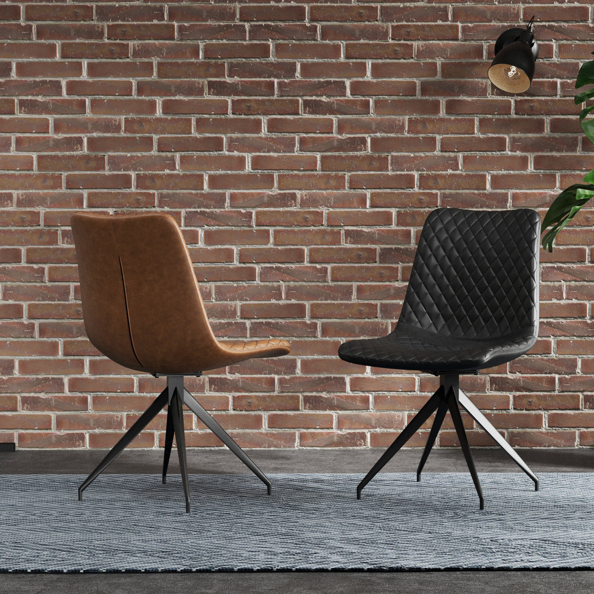 Saunder Faux Leather Dining Chair Black from Roseland Furniture
