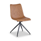 Saunder Faux Leather Dining Chair Brown from Roseland Furniture