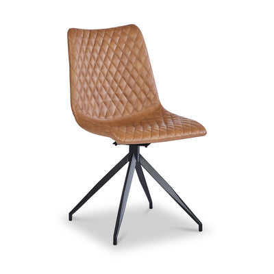 Saunder Faux Leather Swivel Dining Chair