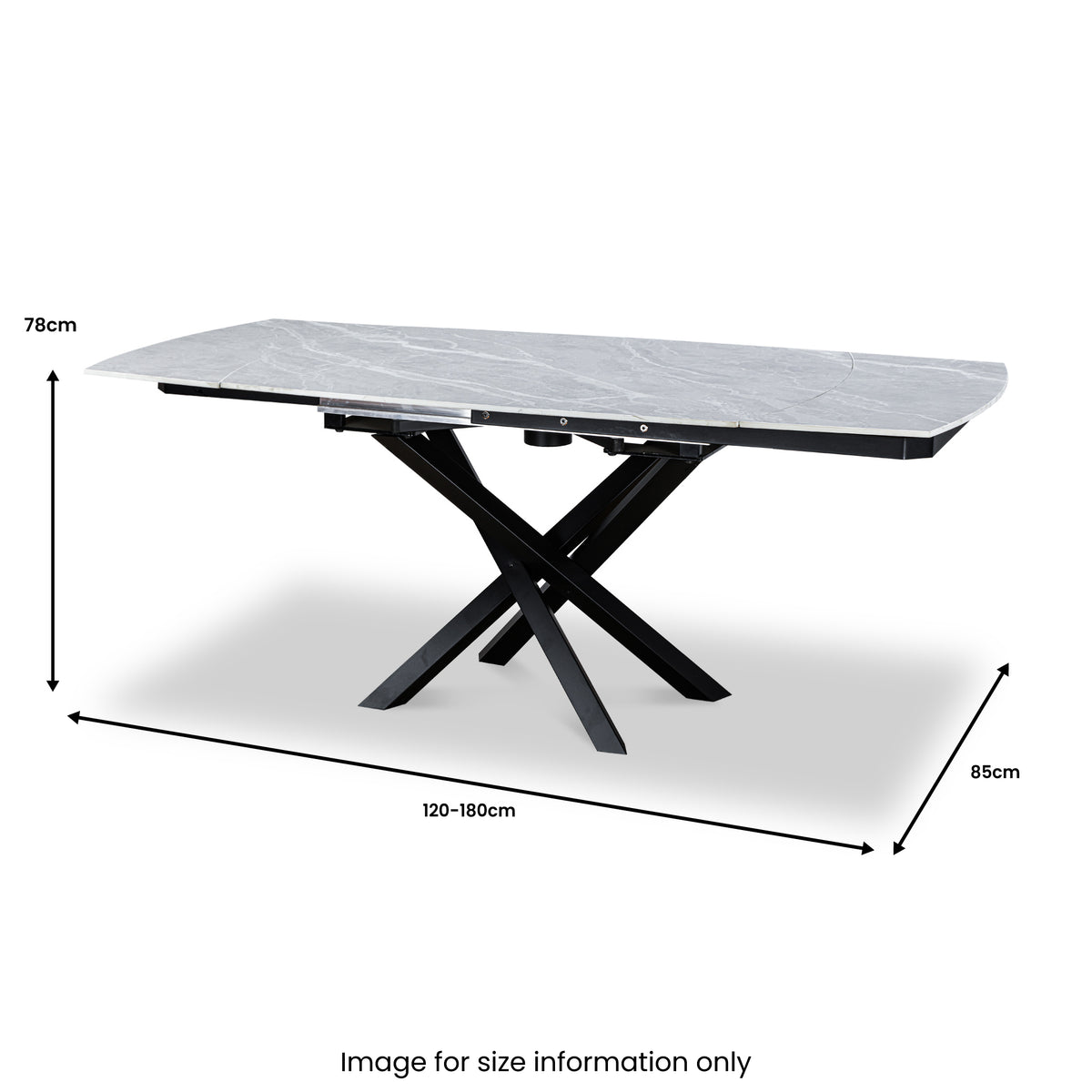 Falcon 120 180cm Ext Dining Table Grey Matt from Roseland Furniture