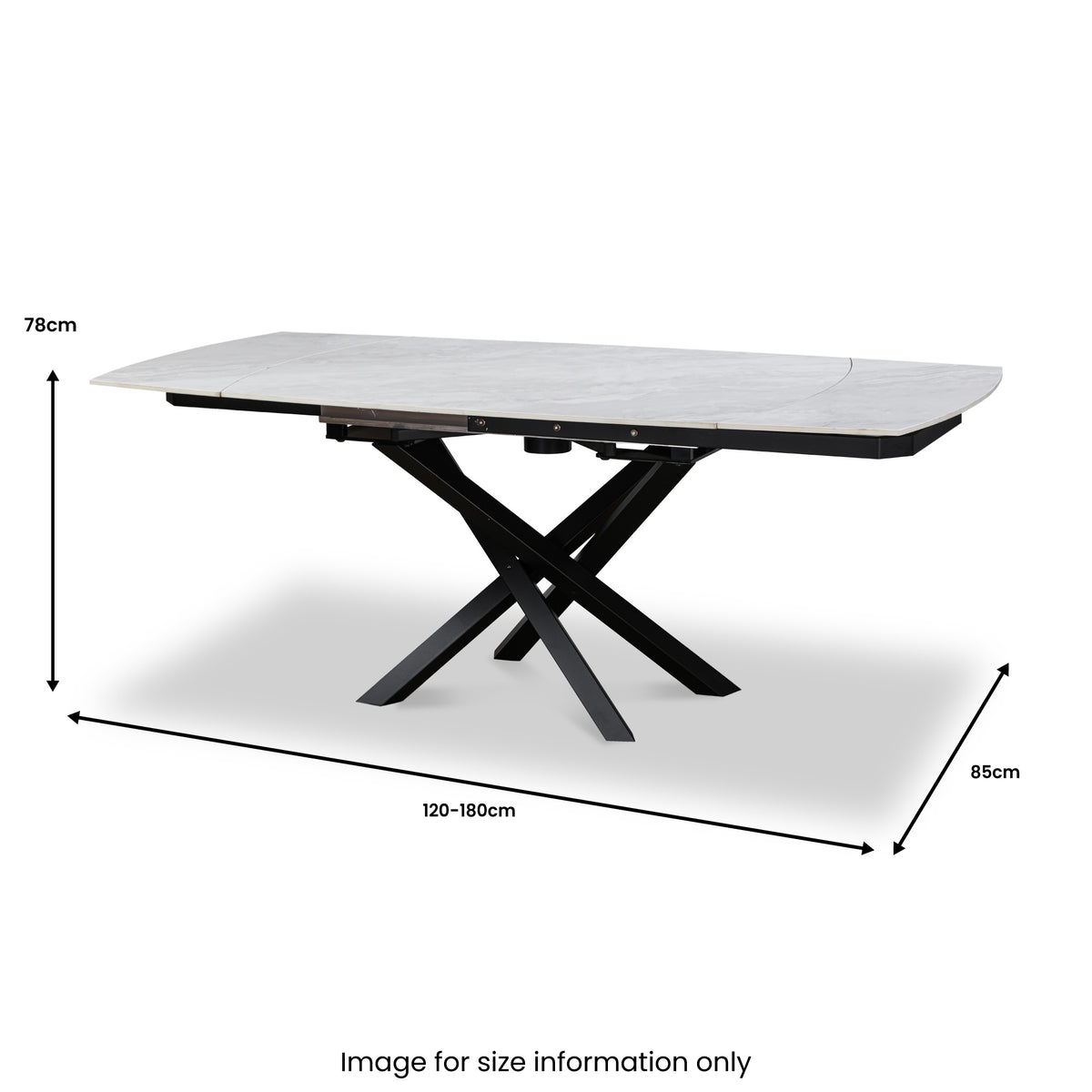 Falcon 120 180cm Ext Dining Table Grey Gloss from Roseland Furniture