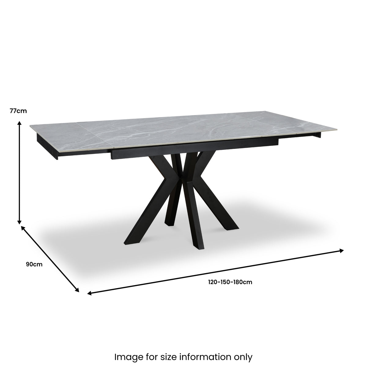 Boyston 120 180cm Ext Dining Table Grey Matt from Roseland Furniture