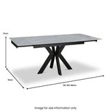 Boyston 120 180cm Ext Dining Table Grey Matt from Roseland Furniture