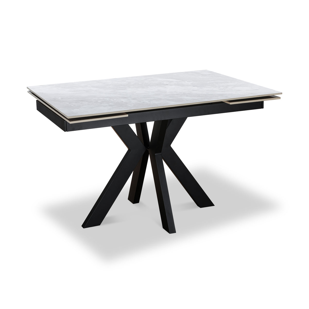 Boyston 120 180cm Ext Dining Table Grey Gloss from Roseland Furniture