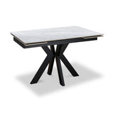 Boyston 120 180cm Ext Dining Table Grey Gloss from Roseland Furniture