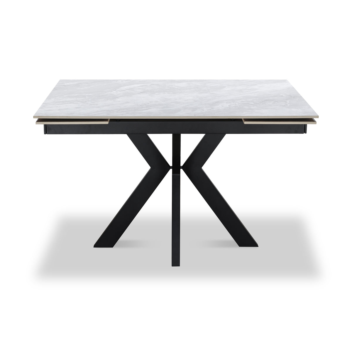 Boyston 120 180cm Ext Dining Table Grey Gloss from Roseland Furniture