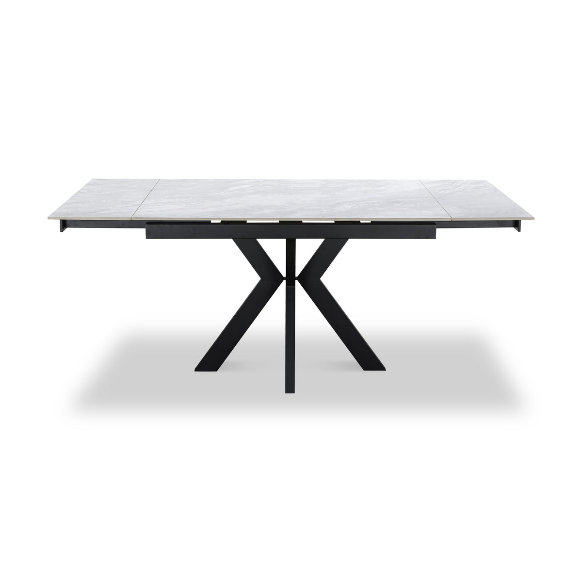 Boyston 120 180cm Ext Dining Table Grey Gloss from Roseland Furniture
