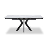 Boyston 120 180cm Ext Dining Table Grey Gloss from Roseland Furniture