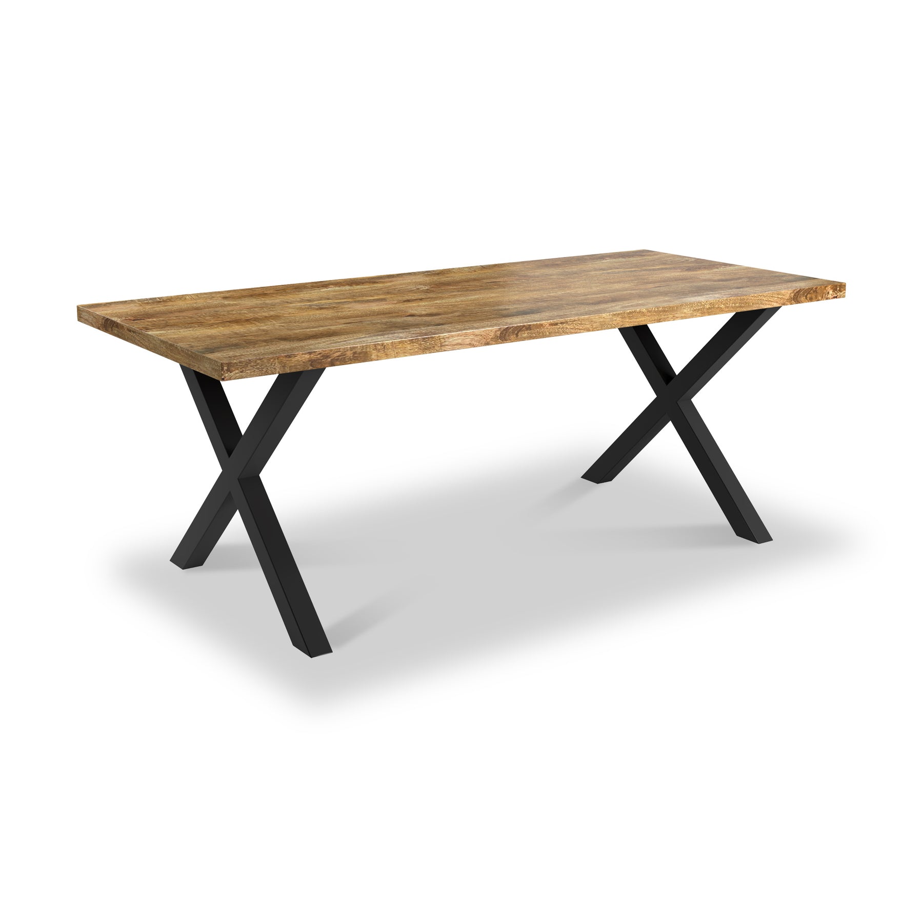 Tobiah Mango Wood Dining Table X Leg 180cm from Roseland Furniture