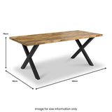 Tobiah Mango Wood Dining Table X Leg 180cm from Roseland Furniture