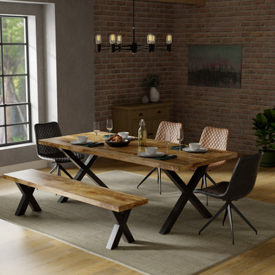 Tobiah 225cm Mango Wood Dining Table with X Leg