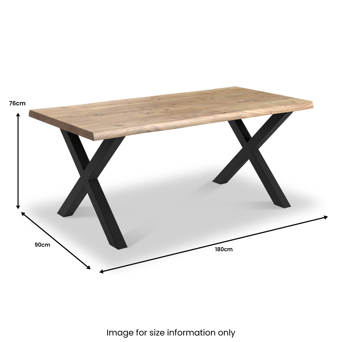 Petra Acacia 180cm Dining Table X Leg from Roseland Furniture