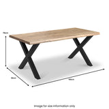 Petra Acacia 180cm Dining Table X Leg from Roseland Furniture