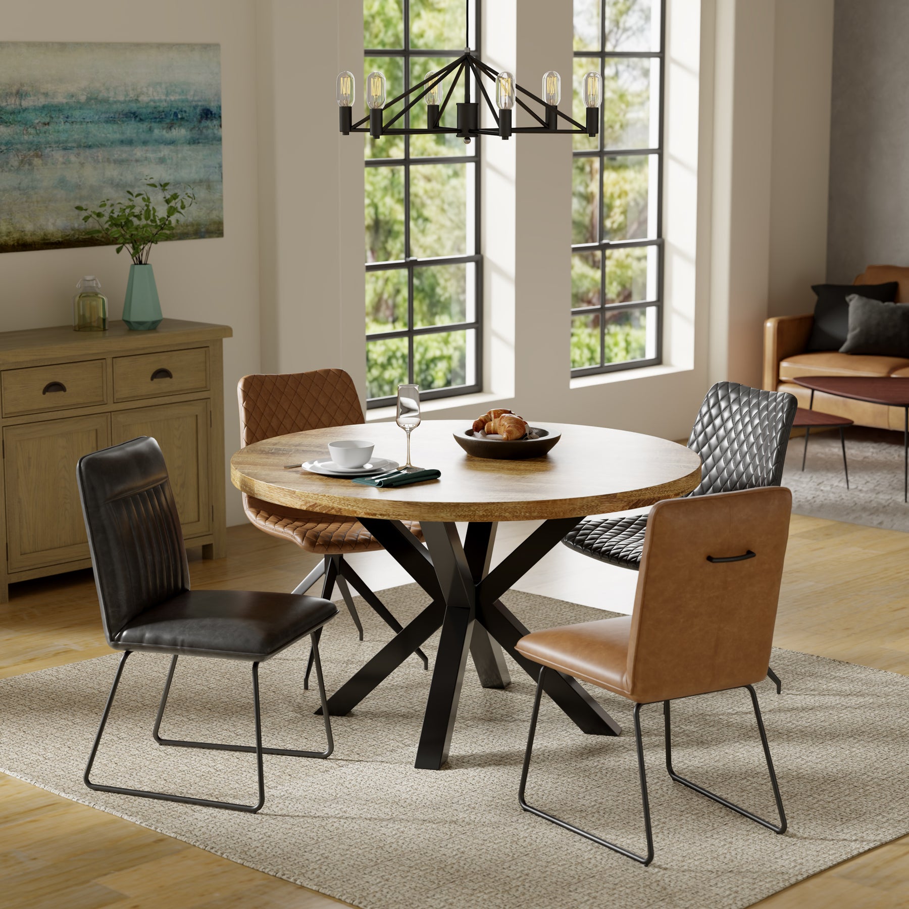 Gendry Mango 130cm Round Table from Roseland Furniture