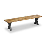Tobiah Mango Wood Bench X Leg from Roseland Furniture