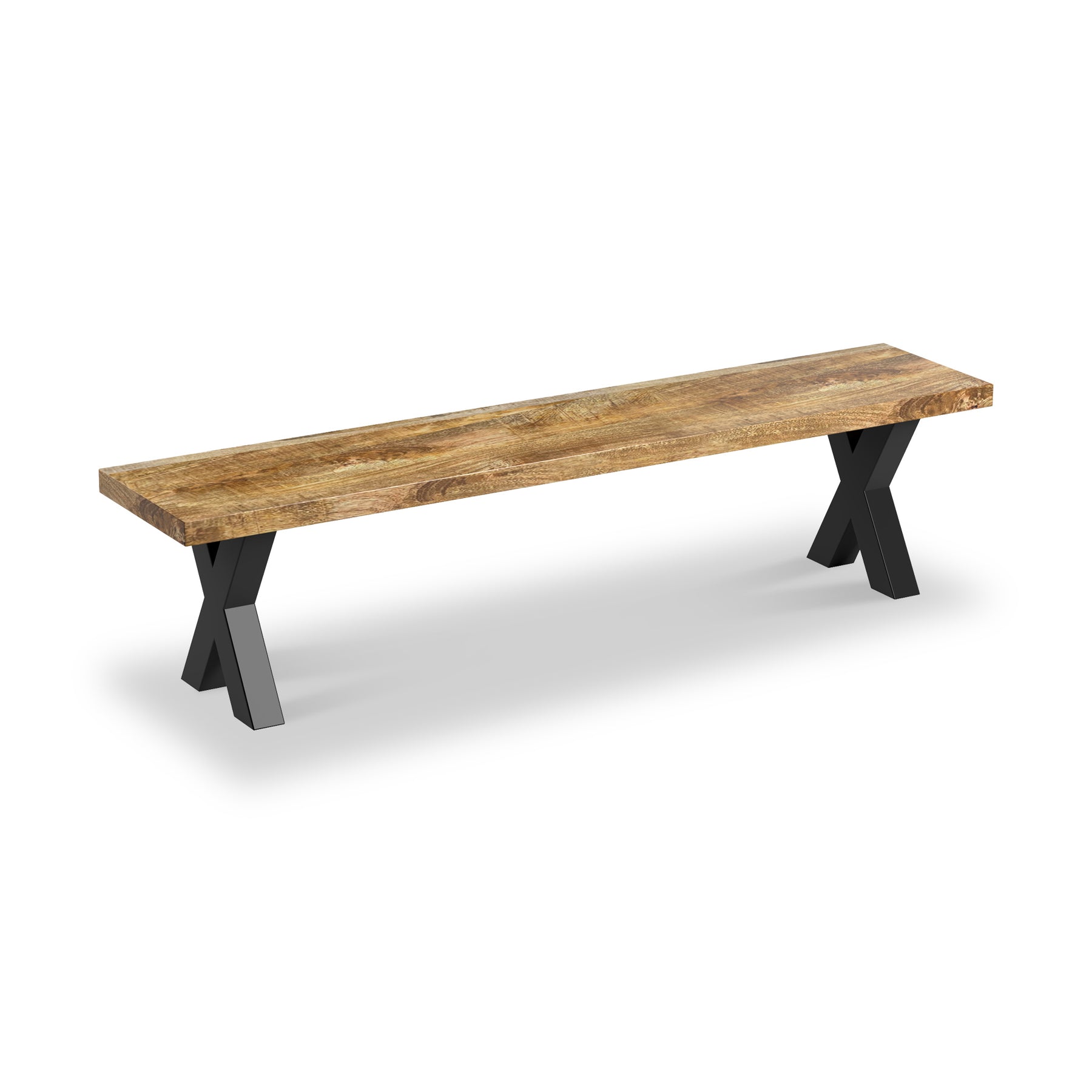 Tobiah Mango Wood Bench X Leg from Roseland Furniture