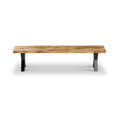 Tobiah Mango Wood Dining Bench with X Leg