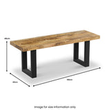 Abel Mango Wood Dining Bench U Leg from Roseland Furniture