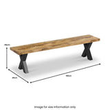 Tobiah Mango Wood Bench X Leg from Roseland Furniture