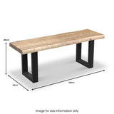 Zahra Acacia 180cm Dining Bench U Leg from Roseland Furniture