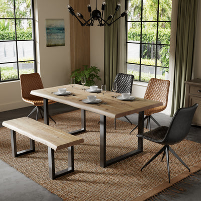 Zahra Acacia 125cm Dining Bench with U Leg