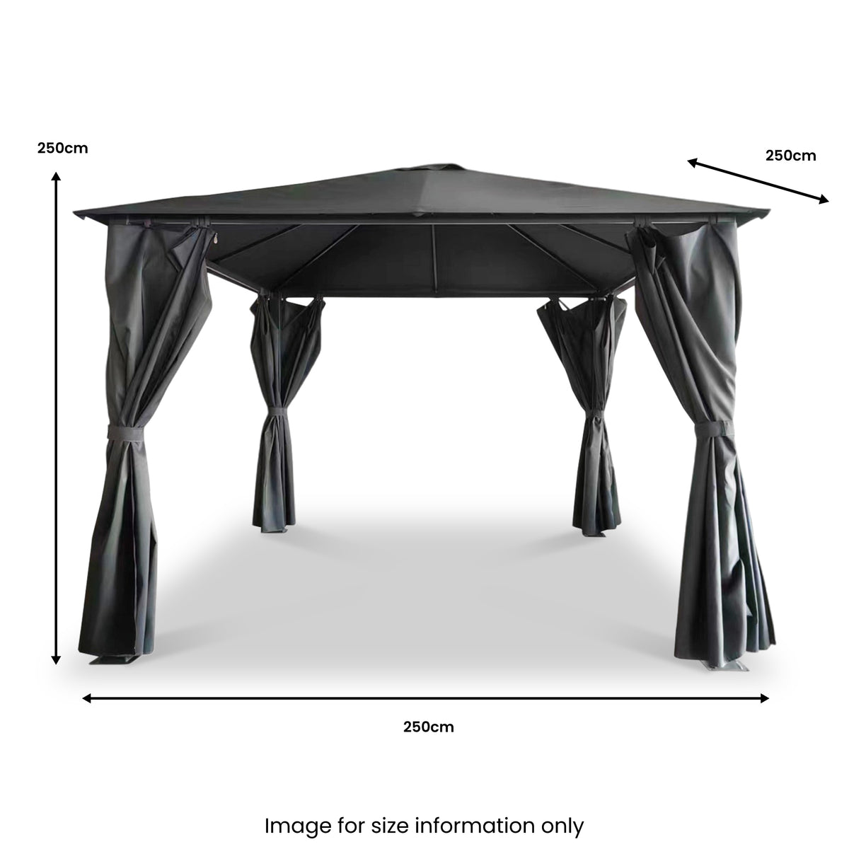 Titan 2.5m x 2.5m Galvanised Steel Gazebo Grey from Roseland Furniture