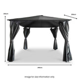 Titan 2.5m x 2.5m Galvanised Steel Gazebo Grey from Roseland Furniture