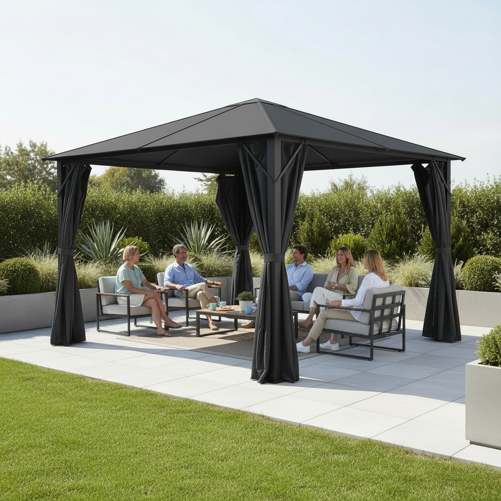 Titan 3m x 3m Galvanised Steel Gazebo from Roseland Furniture