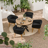 Tuscany 4 Seater Round Dining Set with Eden Night Dining Chairs from Roseland Furniture