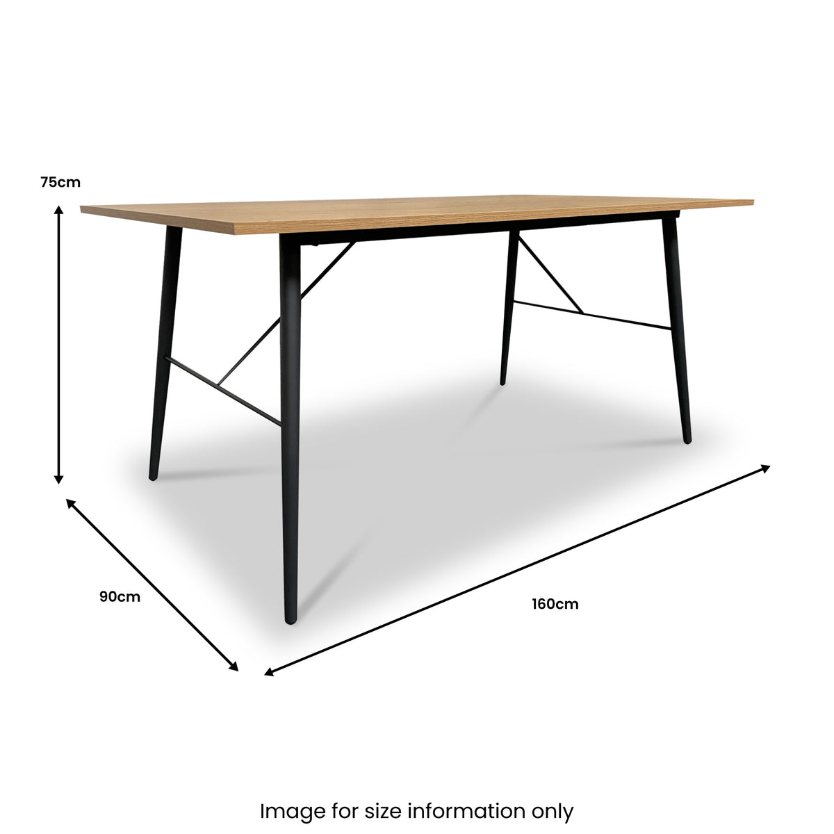 Taylor 160cm Rectangular Oak Effect Dining Table for 6 | Roseland
