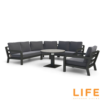 LIFE Timber Comfort Corner Set with Height Adjustable Table