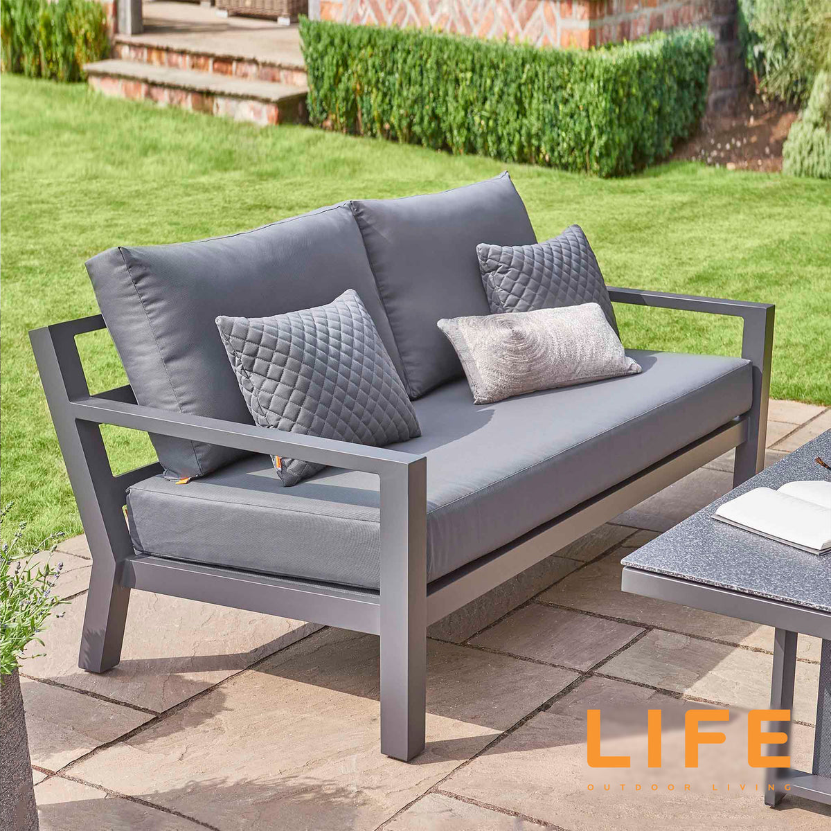 LIFE Timber Lounge Sofa with Height Adjustable Table Furniture