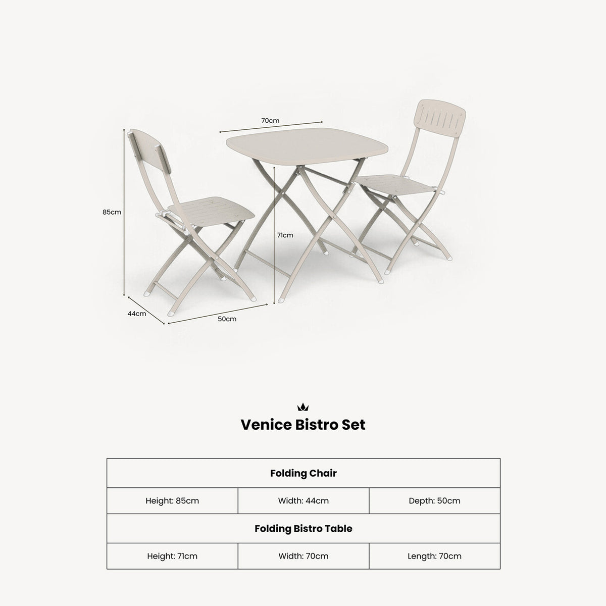 Venice 80cm Square Bistro Set from Roseland Furniture