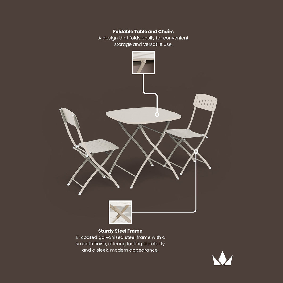 Venice 80cm Square Bistro Set from Roseland Furniture